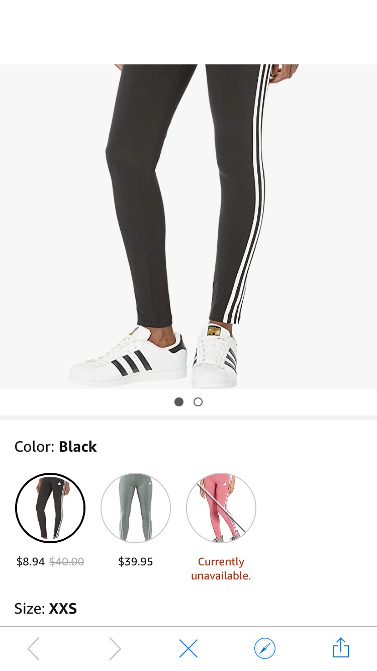 adidas womens Future Icon Three Stripes Leggings, White/Tbd/Black, 运动裤