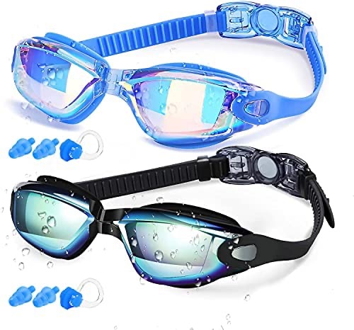 Amazon.com : Elimoons Swim Goggles for Men Women Kids, Swimming Goggles Anti Fog UV Protection防雾防晒泳镜及耳塞等两套