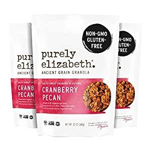 Purely Elizabeth, Cranberry Pecan, Ancient Grain Granola, Vegan, Gluten-Free, non-GMO, 12 Ounce (Pack of 3)