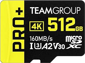 TEAMGROUP Pro+ 512GB A2 U3 V30 读160/写110 MB/s MicroSDXC 存储卡