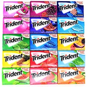 Amazon.com : Trident 无糖口香糖 Variety Pack, 21包 (294 Pieces Total)