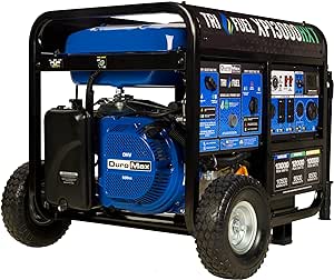 Amazon.com : DuroMax XP13000HXT 13,000-Watt 500cc Tri Fuel Gas Propane Natural Gas Portable Generator with CO Alert, Black/Blue : Patio, Lawn &amp; Garden