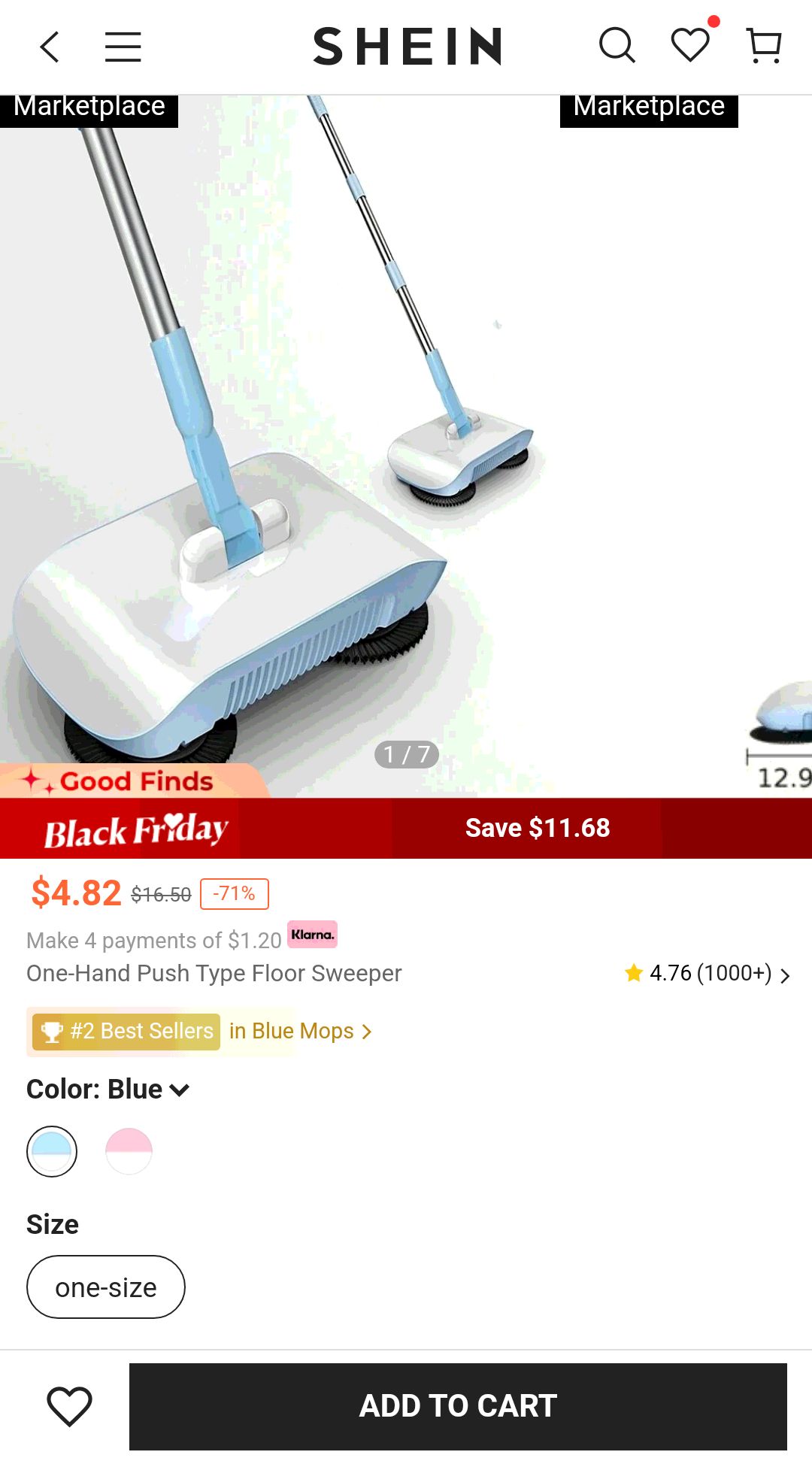 One-hand Push Type Floor Sweeper | SHEIN USA