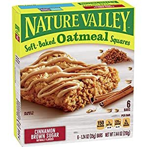 Nature Valley Soft-Baked Oatmeal Squares, Cinnamon Brown Sugar, 7.44 oz (Pack of 6)