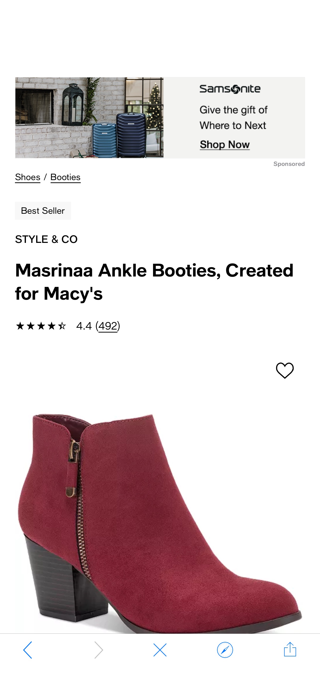 靴子Style & Co Masrinaa Ankle Booties, Created for Macy's & Reviews - Booties - Shoes - Macy's