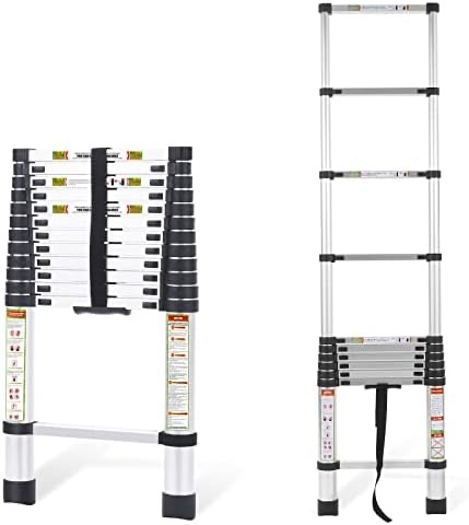 Telescopic Ladder, 12.5FT RIKADE Aluminum Telescoping Ladder with Non-Slip Feet, Portable Extension Ladder for Household and Outdoor Working,330lb Capacity (12.5FT/3.8M, Aluminum) : Amazon.ca: Tools &