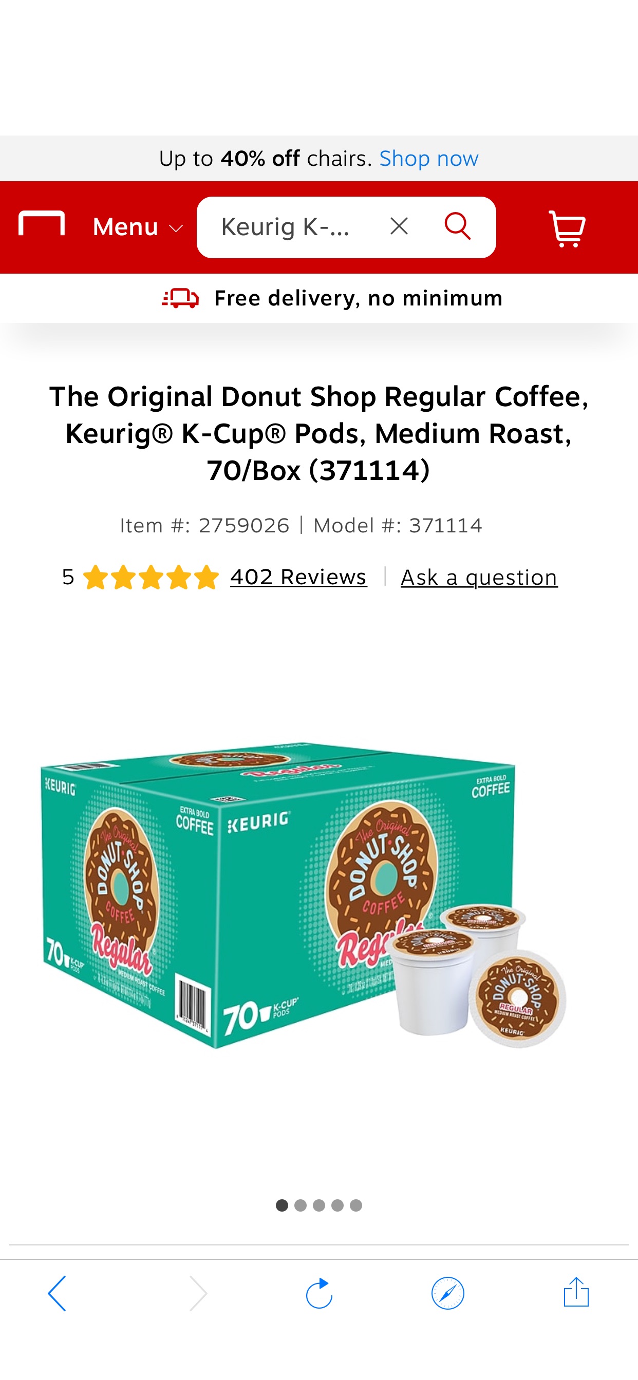 Keurig® K-Cup® The Original Donut Shop® Coffee, 70 count 咖啡