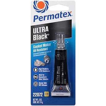 Amazon.com: Permatex 22072 Ultra Black Maximum Oil Resistance RTV Silicone Gasket Maker, Sensor Safe And Non-Corrosive, For High Flex And Oil Resistant Applications 0.5 oz : Automotive