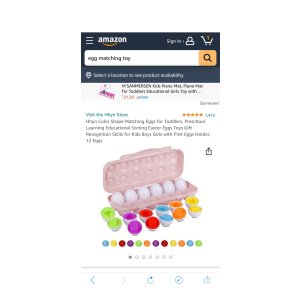 $13.50 Amazon.com: Hhyn Color Shape Matching Eggs for Toddlers, Preschool Learning Educational Sorting Easter Eggs Toys Gift Recognition Skills 鸡蛋形状配对玩具