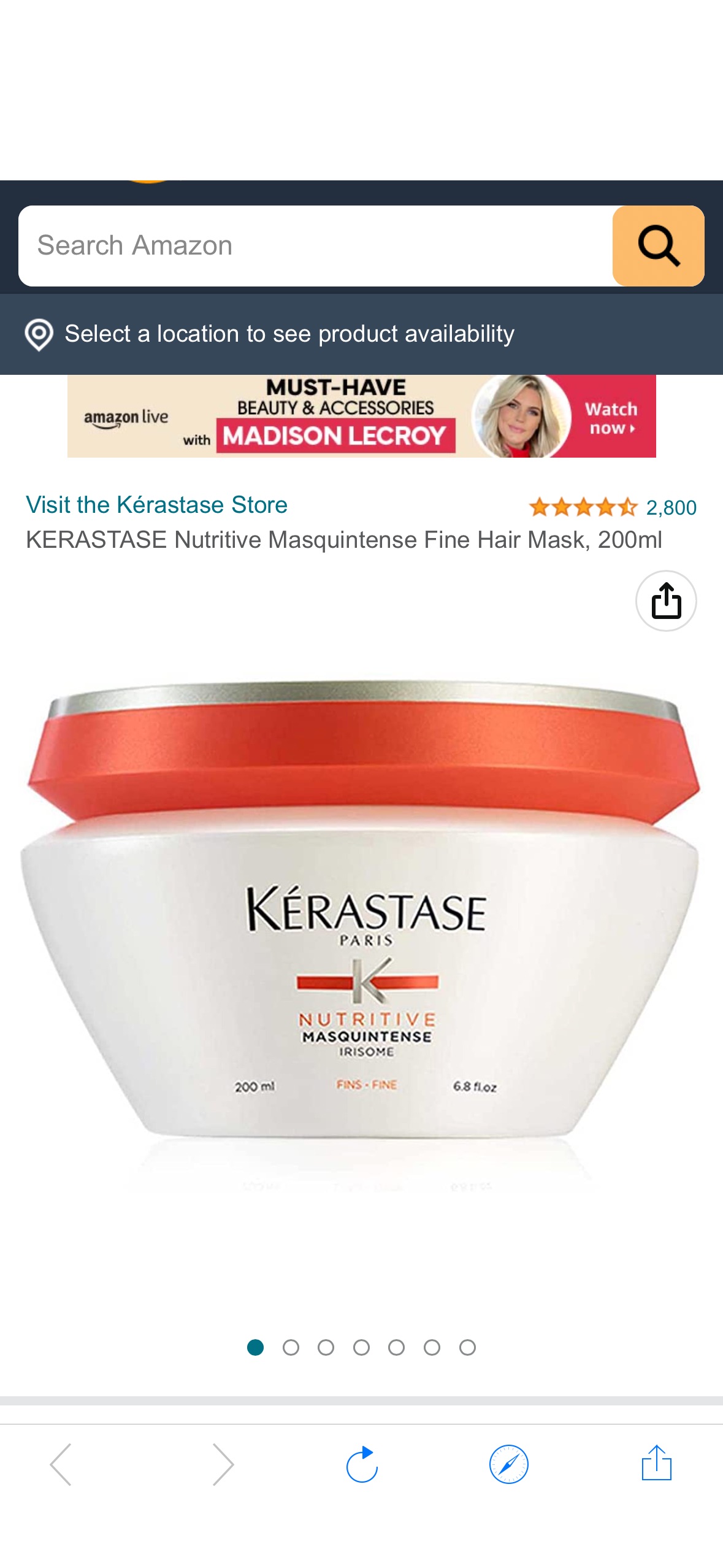 Amazon.com: KERASTASE Nutritive Masquintense Fine Hair Mask, 200ml : Beauty & Personal Care