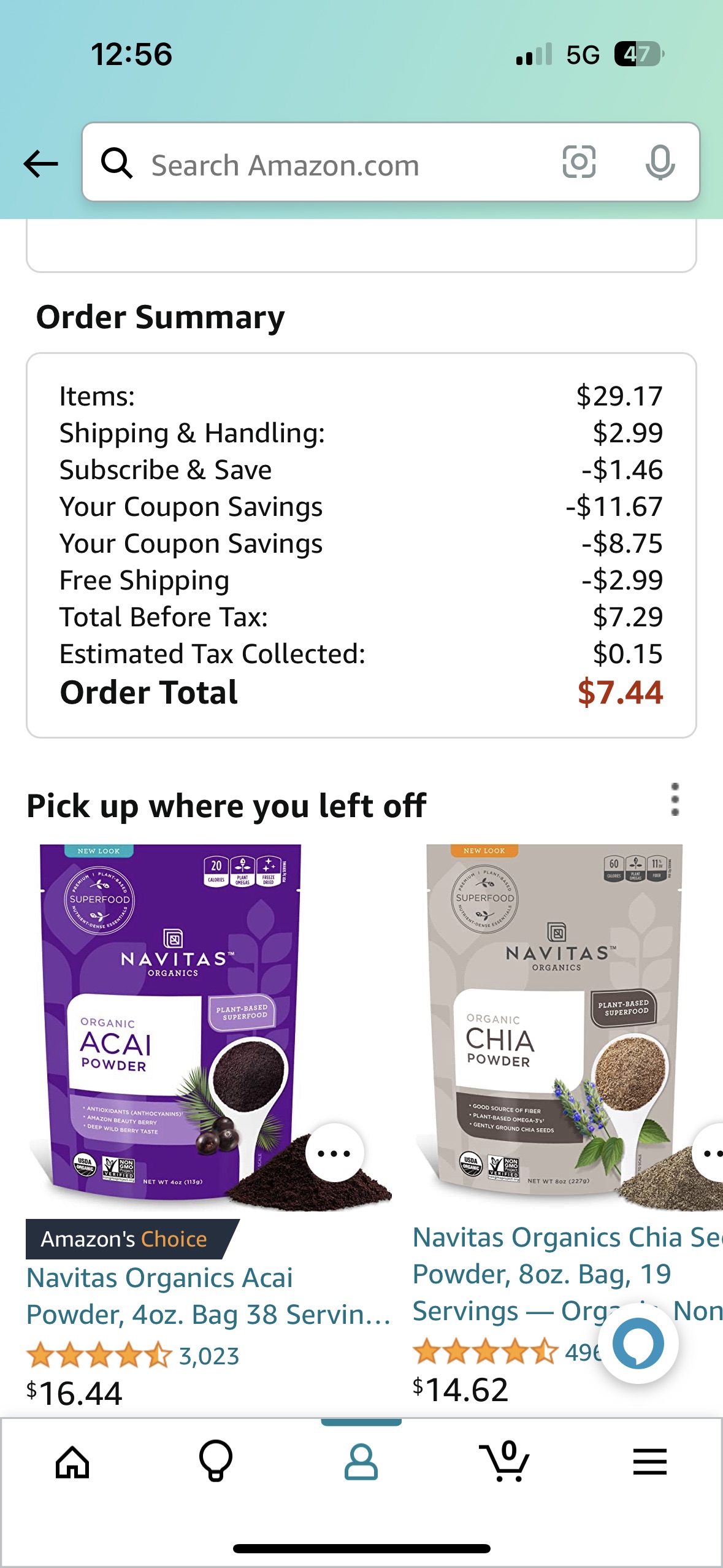 Amazon.com : Navitas Organics Acai Powder, 8 oz Bag 部分用户40%off subscription