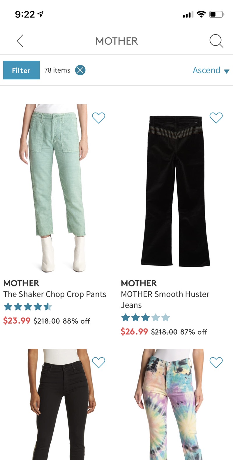 Nordstrom Rack Online & In Store: Mother牛仔裤