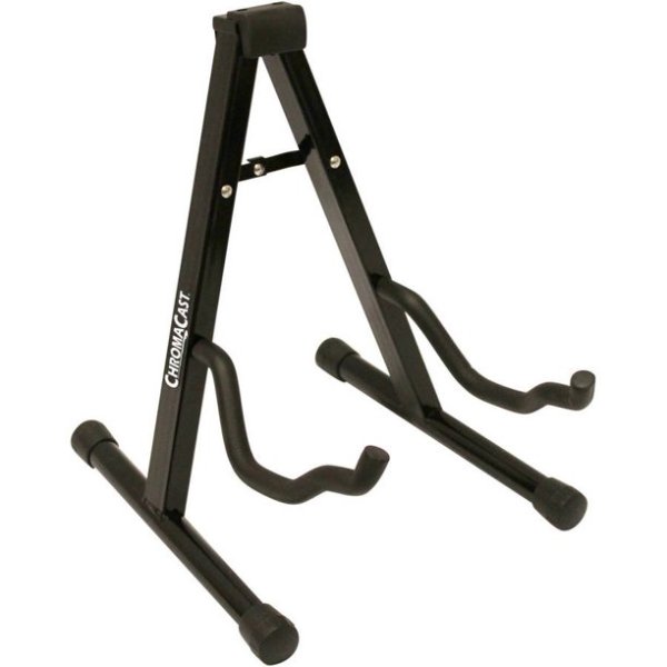 ChromaCast Universal Folding Guitar Stand with Secure Lock - Fits Acoustic and Electric Guitars