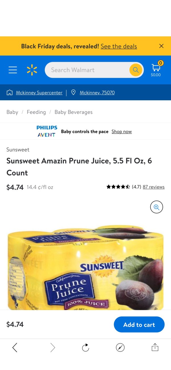 Sunsweet Amazin Prune Juice, 5.5 Fl Oz, 6 Count - Walmart.com