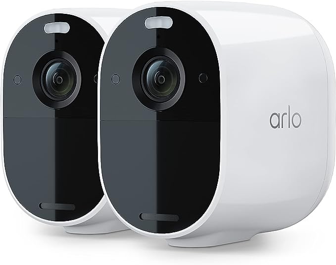 Amazon.com: Arlo Essential Spotlight Camera - 2 Count (Pack of 1) Wireless Security, 1080p Video, Color Night Vision, Way Audio, Wire-Free, Direct to WiFi No Hub Needed, Compatible with Alexa, White, 