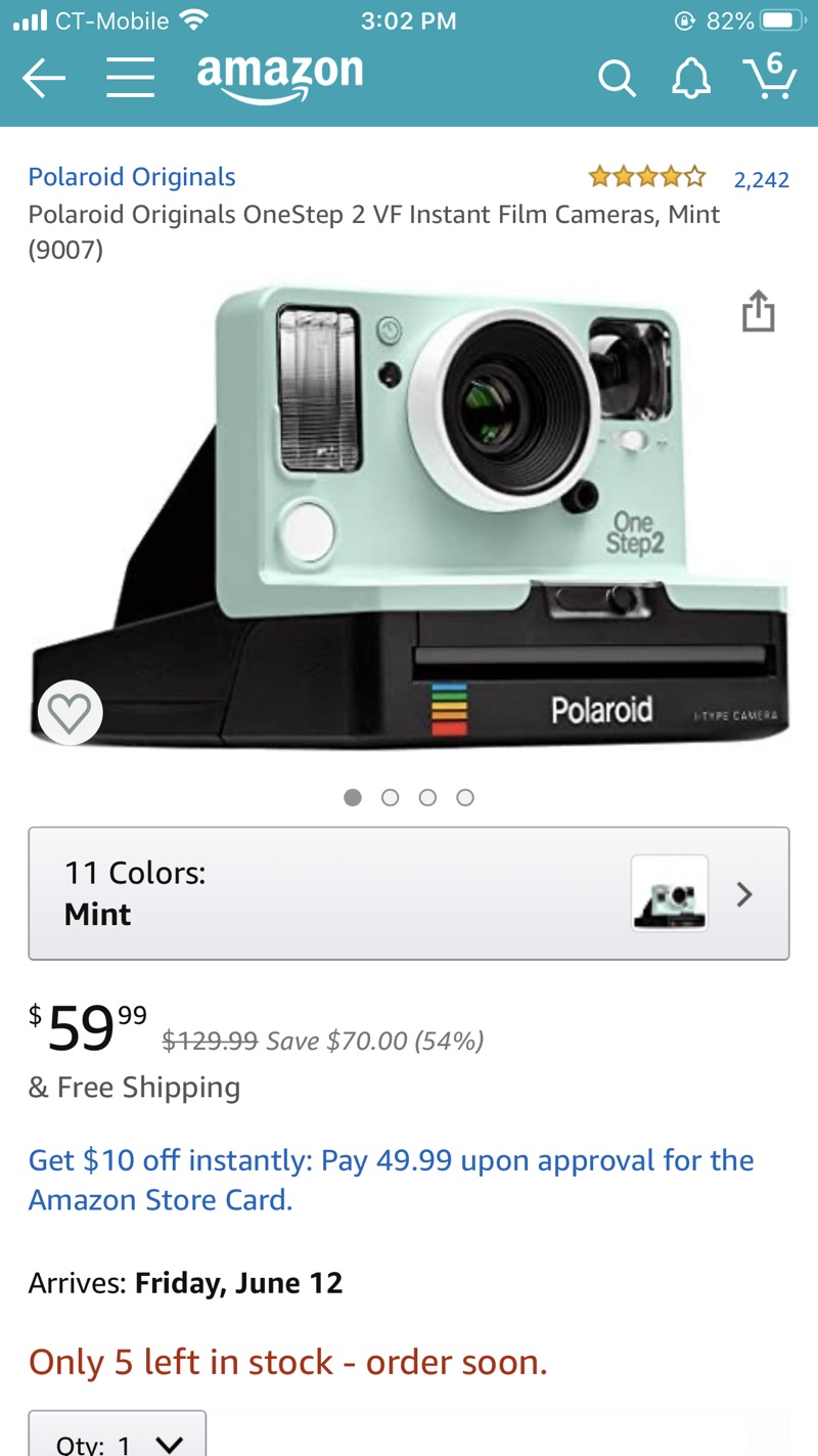 宝丽来一次成像one step2 薄荷绿Amazon.com : Polaroid Originals OneStep 2 VF - White (9008) - LATEST EDITION : Camera & Photo