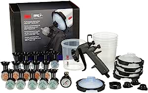 Amazon.com: 3M Performance Spray Gun Starter Kit, 26778, Includes PPS 2.0 Paint Spray Cup System, 15 Replaceable Gravity HVLP Atomizing Heads, Air Control Valve : Automotive