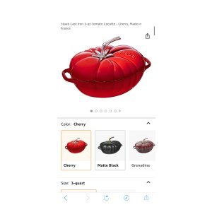 $219.95 Amazon.com: Staub Cast Iron 3-qt Tomato Cocotte - Cherry, Made in France stuab 番茄造型锅