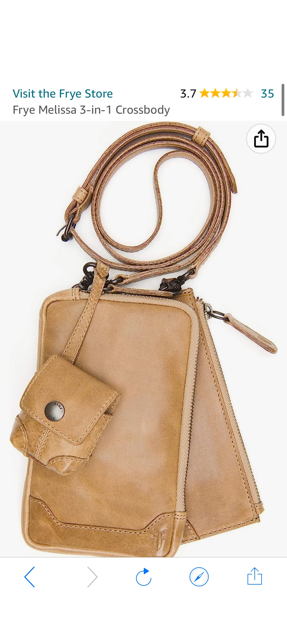 Frye womens Melissa 3-in-1 Crossbody Bag, Beige, One Size US: Handbags: Amazon.com原价198
