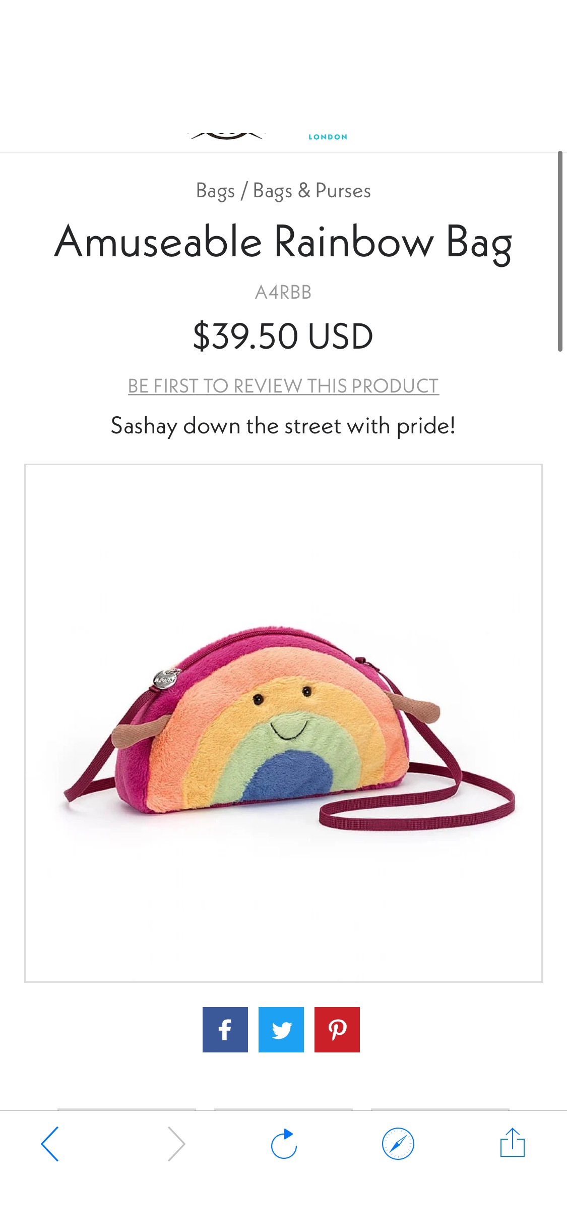 Amuseable Rainbow Bag | Bags & Purses | Jellycat