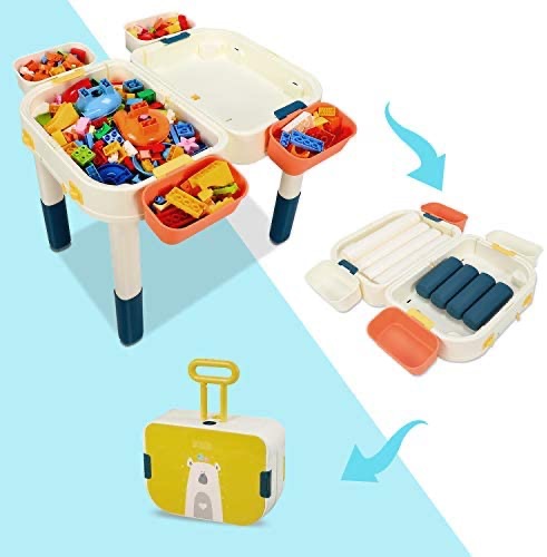 Amazon.com: CIRO Kids' Tables with Building Blocks for Toddlers Activity Table 儿童游戏桌包含积木