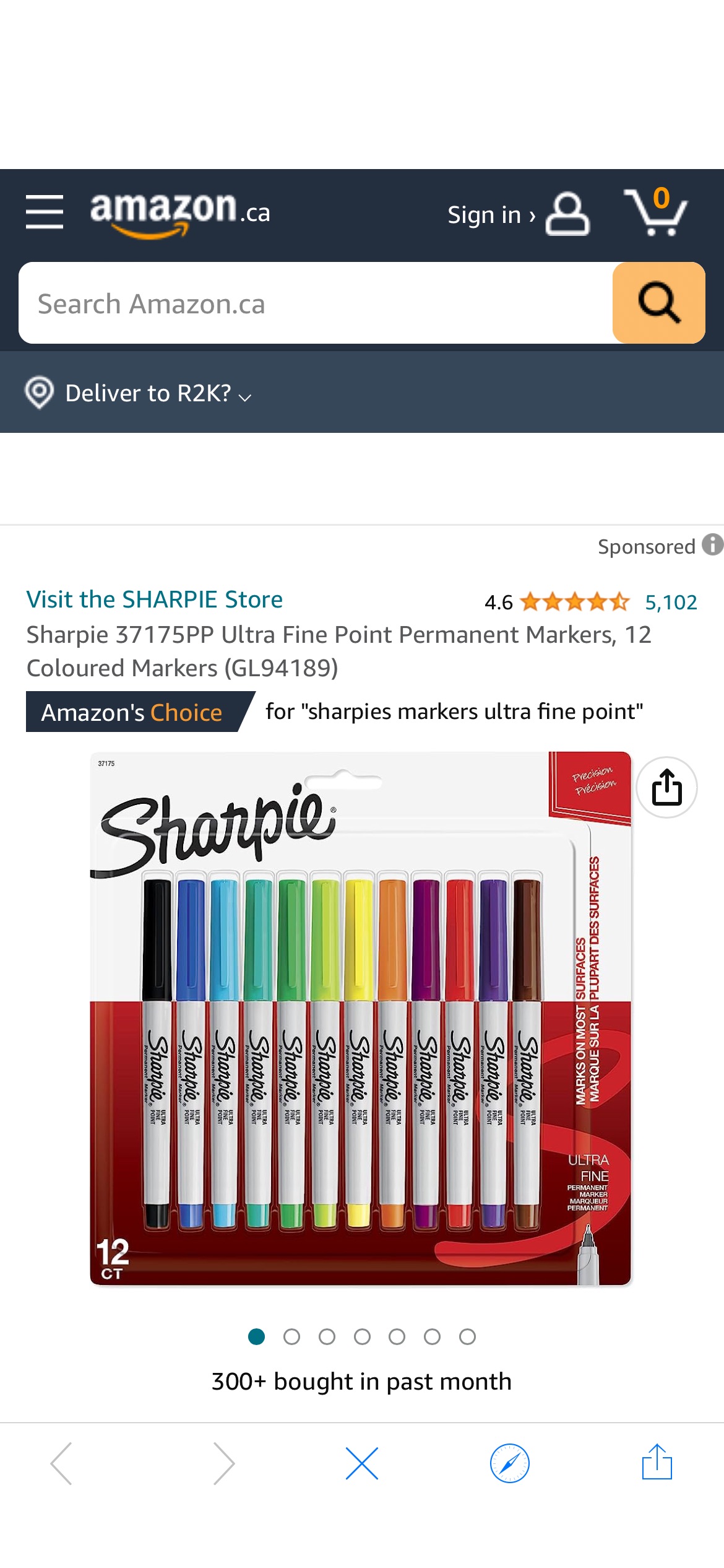 Sharpie 37175PP Ultra Fine Point Permanent Markers, 12 Coloured Markers (GL94189) : Amazon.ca: Office Products
