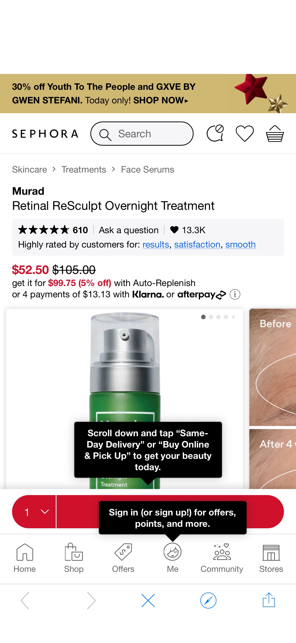 Retinal ReSculpt Overnight Treatment - Murad | Sephora