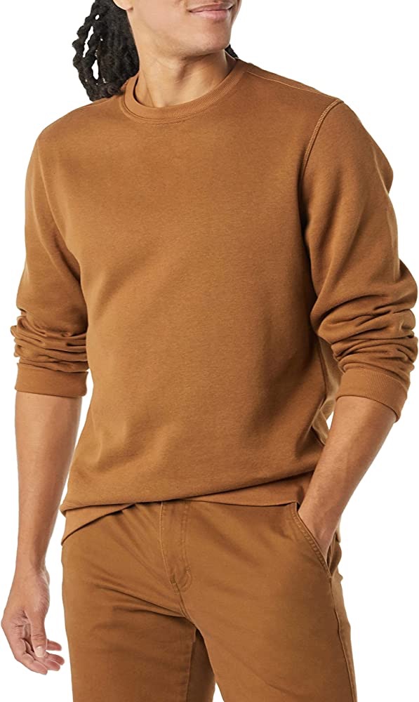 Amazon.com: Amazon Essentials Men's Fleece Crewneck Sweatshirt, Toffee Brown, Medium : Clothing, Shoes & Jewelry
