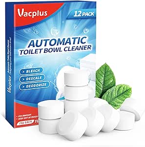 Amazon.com: Vacplus Toilet Bowl Cleaner Tablets 12 PACK, Automatic Toilet Bowl Cleaners with Bleach, Durable Toilet Tank Cleaners with Sustained-Release Technology 