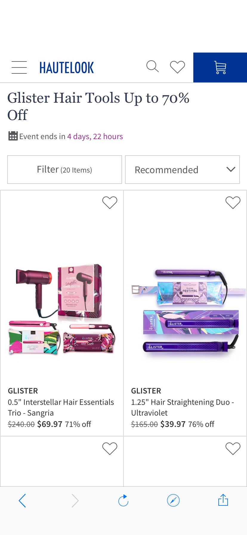 Glister Hair Tools Up to 70% Off美发工具