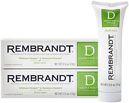 Rembrandt Deeply White + Peroxide Whitening Toothpaste 2.6 oz, 2 Pack, Fresh Mint Flavor