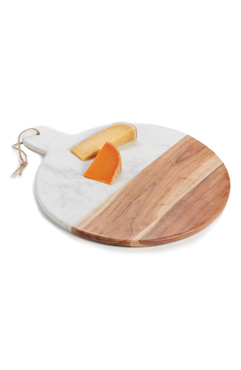 Round Marble & Acacia Wood Serving Board 圆形大理石/金合欢木切菜板