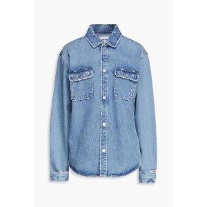 $140 Mid denim Distressed denim shirt | FRAME | THE OUTNET