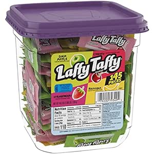 Amazon.com : Laffy Taffy Candy, Assorted Fruit Flavored Taffy Candy, Sour Apple, Cherry, Strawberry &amp; Banana Flavors (145 Pieces) : Grocery &amp; Gourmet Food