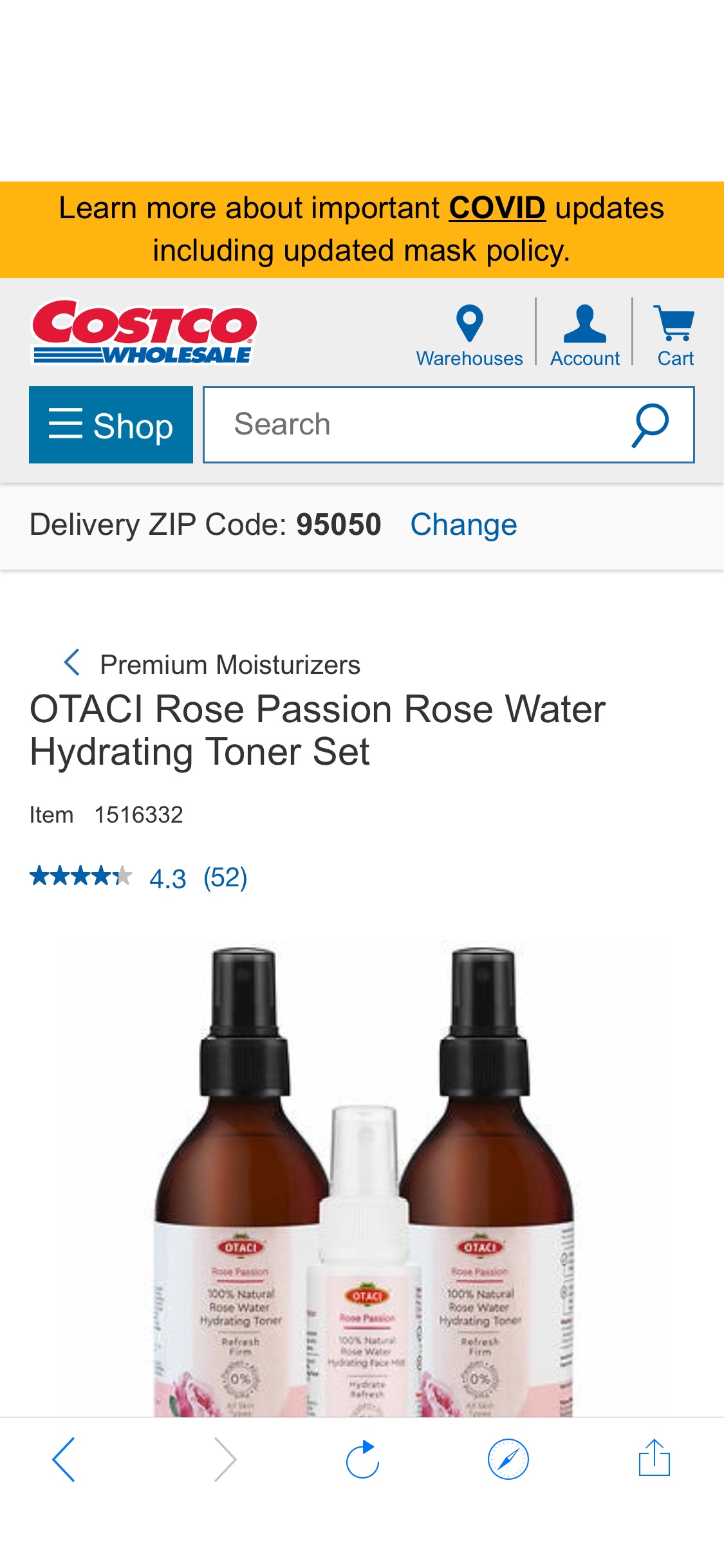 OTACI Rose Passion Rose Water Hydrating Toner Set | Costco 玫瑰水清仓