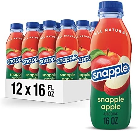 Amazon.com : Snapple Apple Juice Drink, 16 fl oz recycled plastic bottle, Pack of 12 : Grocery & Gourmet Food