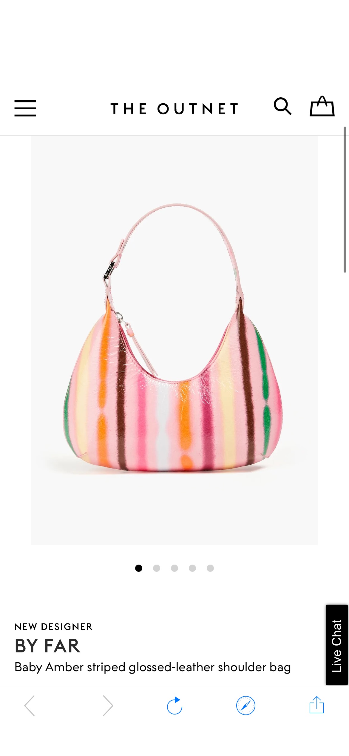 Multicolor Baby Amber striped glossed-leather shoulder bag | BY FAR | THE OUTNET