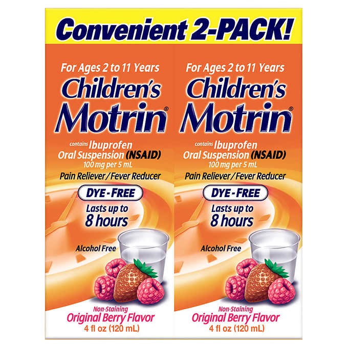 Children's Motrin Dye-Free Berry Flavor Suspension, 8 Ounces止痛发烧药