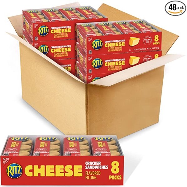RITZ Cheese Sandwich Crackers, 48 Snack Packs (6 Boxes)