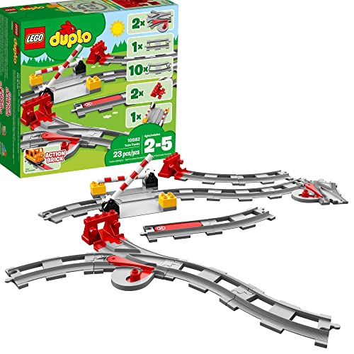 LEGO DUPLO Town Train Tracks Expansion Set 10882 - Building Block Railway Toys for Toddlers, Duplo Train Collection, Learning Through Play, Kid-Friendly Gifts for Boys and Girls Ages 2-5 : Toys & Games