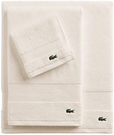鳄鱼Lacoste Heritage Supima Cotton , Chalk, 35" x 70" : 超大浴巾