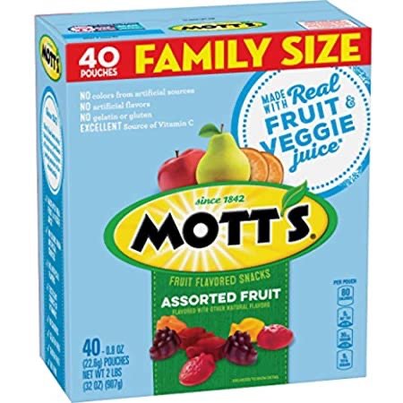 Mott's 天然水果软糖综合家庭装 0.8oz 40包