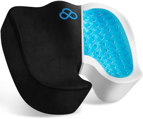 Amazon.com: CloudBliss Gel Seat Cushion - Ergonomic Memory Foam Cushion for Office Chair - Coccyx,Tailbone,Sciatica & Back Pain Relief - Desk Chair Cushion for Long-Sitting Office Workers, Drivers(Bla