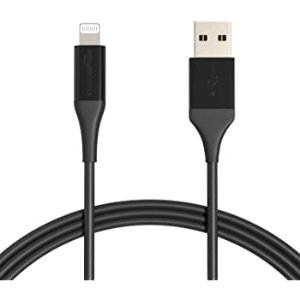 AmazonBasics Lightning to USB Cable, Black, 6-Foot (2-Pack)