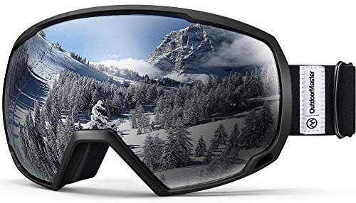 Amazon.com : OutdoorMaster OTG Ski Goggles - Over Glasses Ski/Snowboard Goggles for Men, Women & Youth - 100% UV Protection (Black Frame + VLT 10% Grey Lens with REVO Silver) 滑雪护目镜