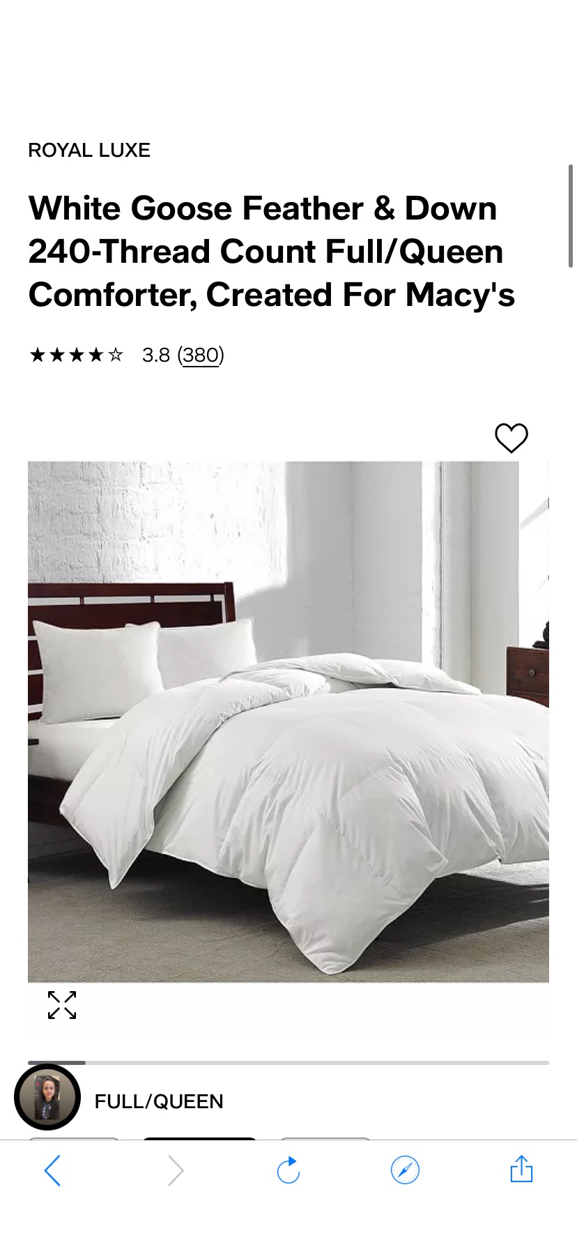 Royal Luxe White Goose Feather & Down 240-Thread Count Twin 羽絨被 - Macy's