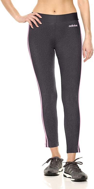 Amazon.com: adidas Women's Essentials 3-stripes Tights, Dark Grey Heather/True Pink, X-Large: Clothing女款紧身裤