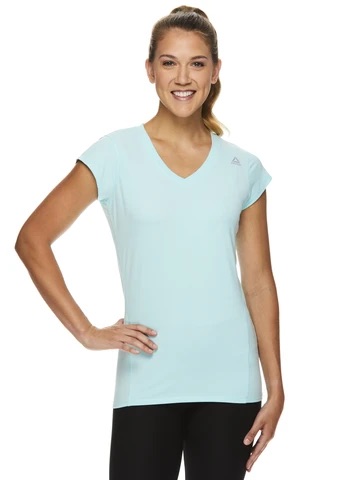 Reebok Women's Perfect Fitted Performance Cap V-Neck T-Shirt – ProozyT恤