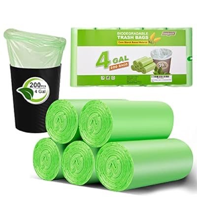 T.FORING Small Trash Bags 4 Gallon - 240 Count Clear Garbage Bags  Unscented,15 Liter Plastic Trash Can Liners,Thick Wastebasket Liners for  Bathroom