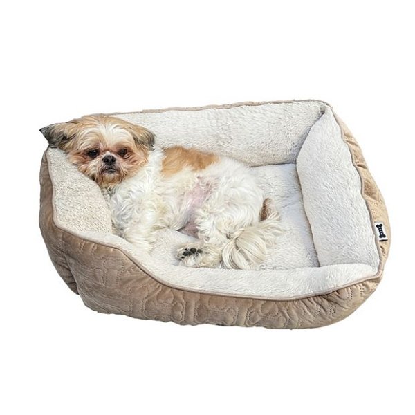 Woof Embroidered Cuddler Pet Bed